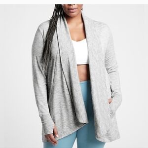 Athleta Pranayama Wrap Cardigan Light gray XL